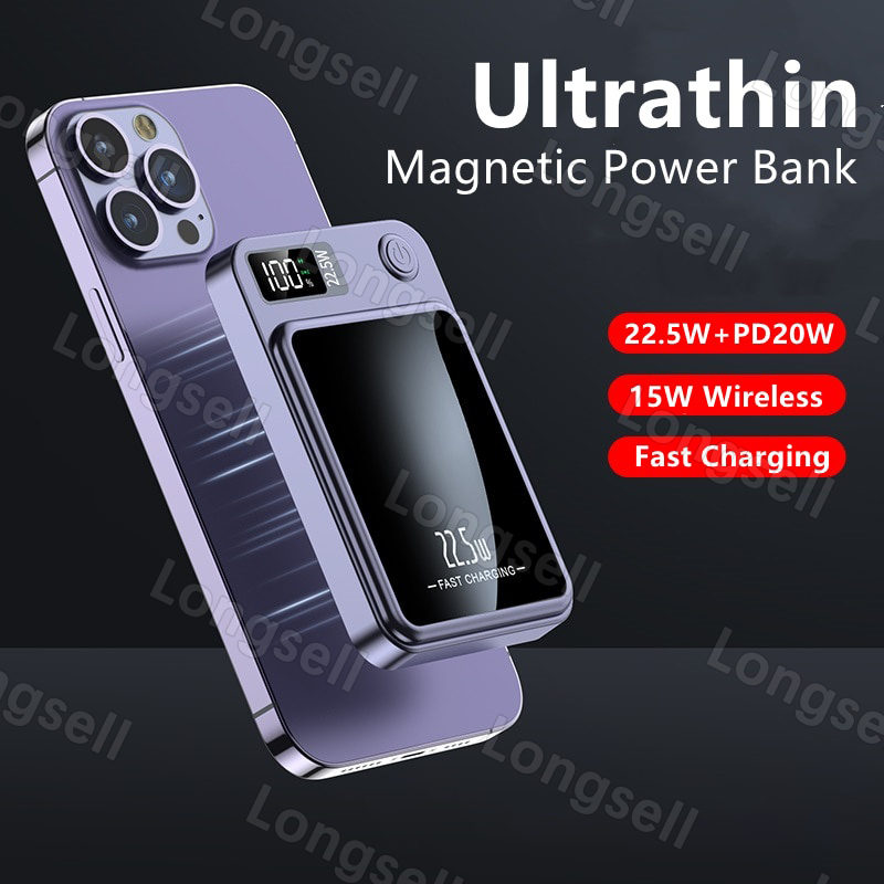 Magnetic Power Bank True 10000mAh Fast Charging PD20W Wireless Powerbank  Portable For iphone Samsung