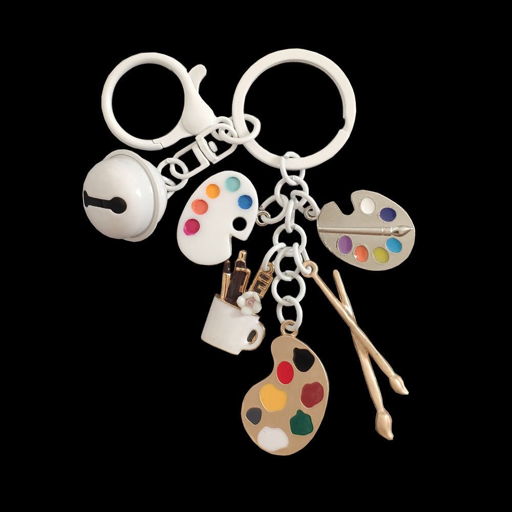 Cute Painter Art Student Palette Key Ring Mona Lisa Van Gogh Artist ...