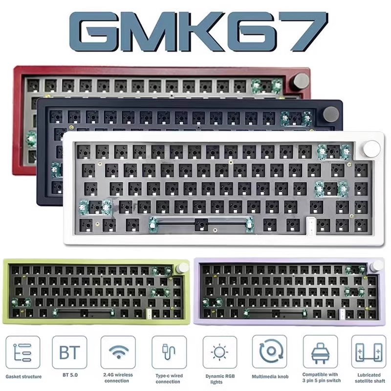GMK67 Mechanical Keyboard Wireless bluetooth 67 keys Hot Swap RGB ...