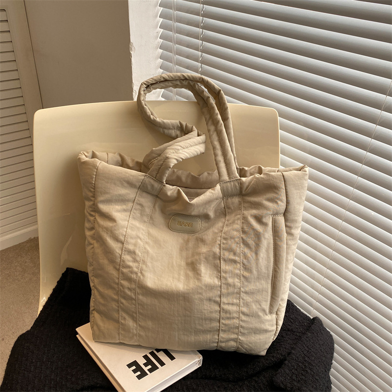 Women Canvas Tote Bag Large Capacity Padding Nylon Handbags Shoulder Bags  Female Casual Travel Purse Soft Shopping School Bag