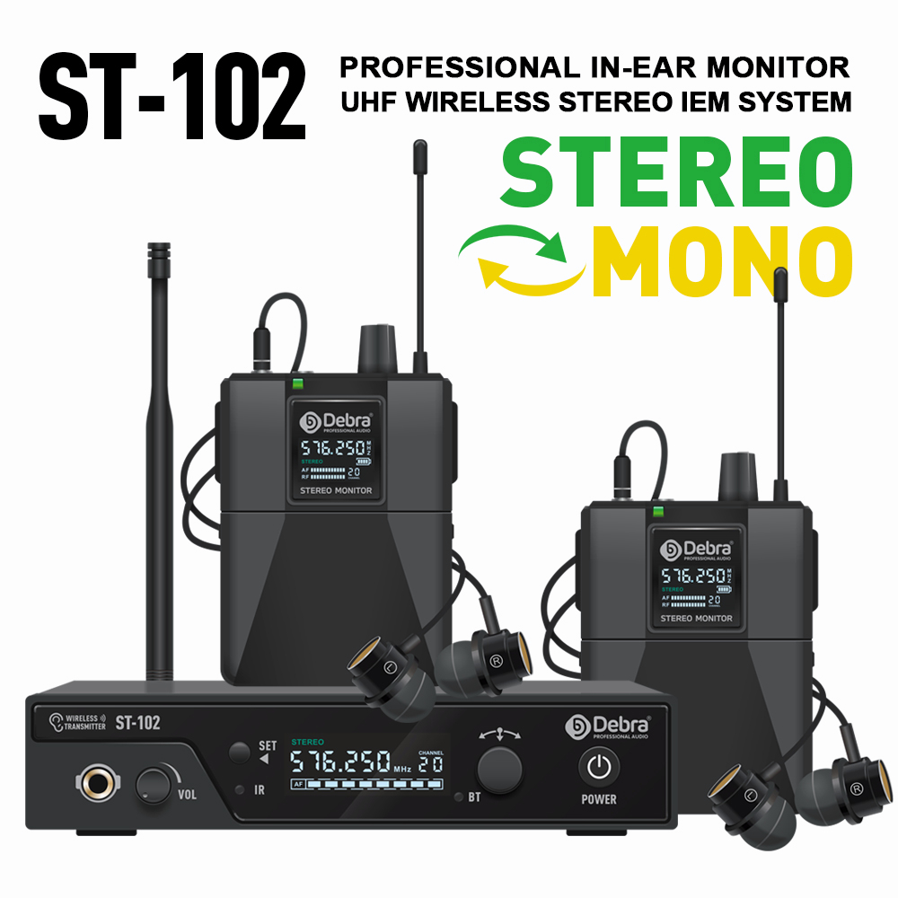 ST102 Wireless InEar Monitor System Mono/Stereo UHF IEM System for