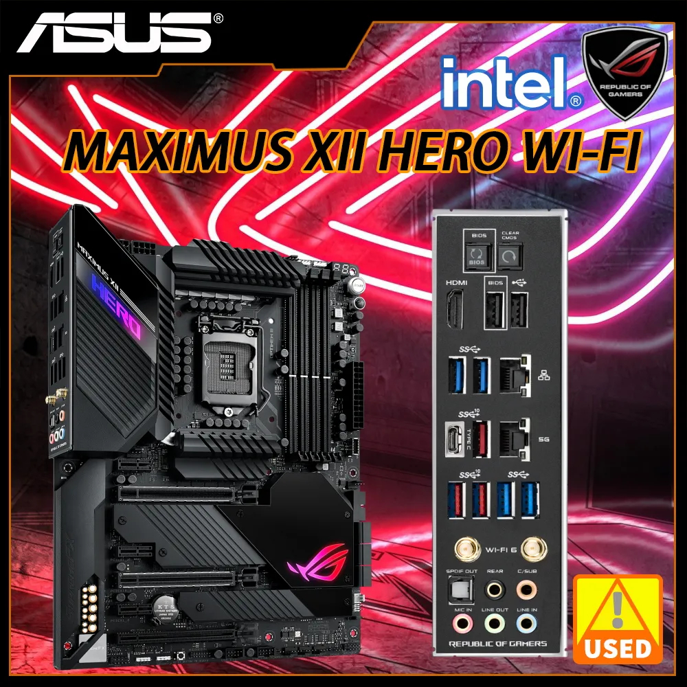 LGA 1200 Motherboard ASUS ROG MAXIMUS XII HERO WIFI with Intel Z490