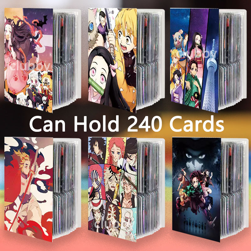 240 Demon Slayer Card Album Nezuko Anime Binder Book Children Toy ...