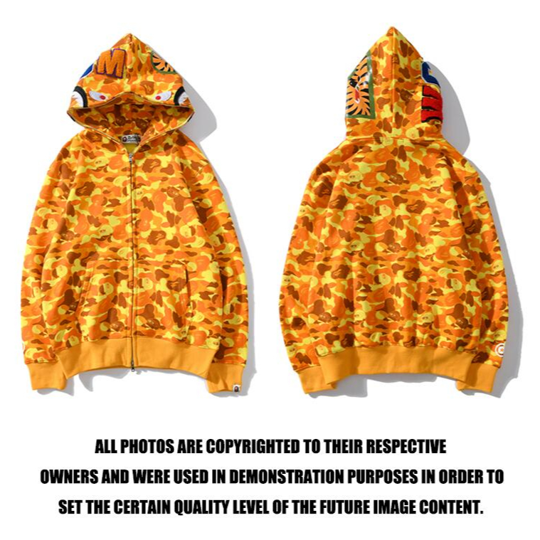 New Trendy brand BAPE co branded orange camouflage zipper hoodie sweatshirt plus size unisex zipper jacket Shopee Philippines