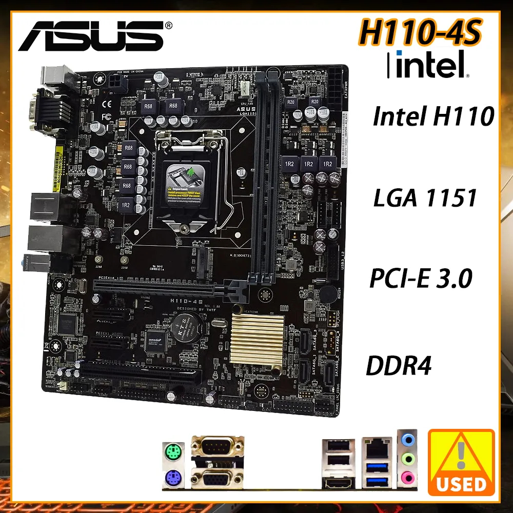 ASUS H1104S Motherboard For LGA 1151 DDR4 Intel H110 Support Core i3