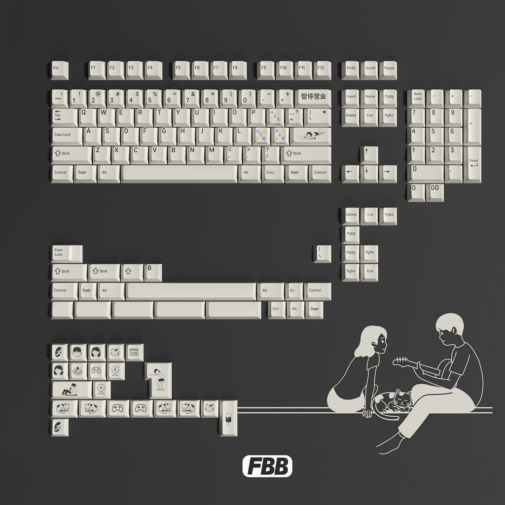 KBDfans FBB CLOSED DYE-SUB KEYCAPS Cherry profile keycaps | Shopee ...
