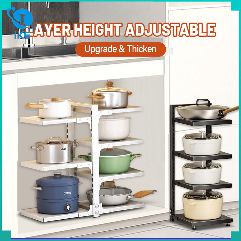 Kitchen storage rack household multilayer pot rack multi functional