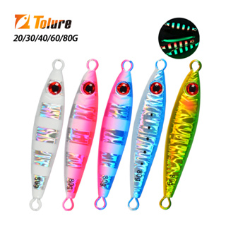 TL 1PC Jigging Lures 20g 30g 40g 60g 80g Laser Coating Luminous Slow  Sinking Metal Jigs Saltwater Tuna Mackerel Fishing Jig Lure Fishing Tackle