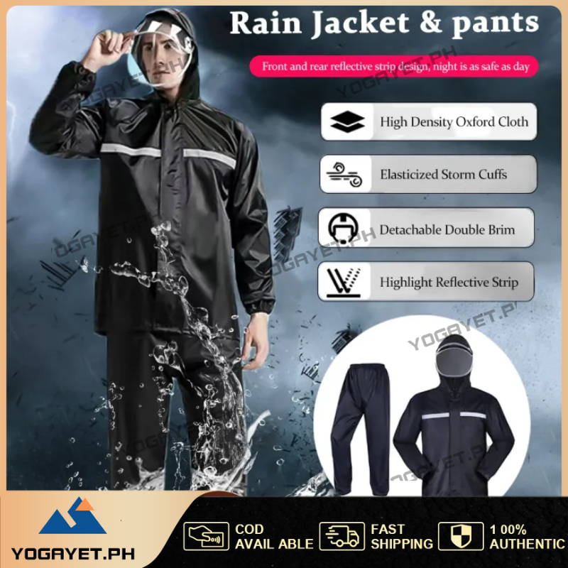 Raincoat For Motorcycle Rider Breathable Reflective Hooded Raincoat