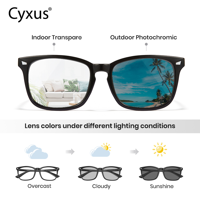 Cyxus Photochromic Sunglasses Blue Light Blocking Computer Glasses For Men Women Reduce Eye 5517