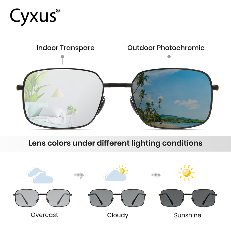 Cyxus Sunnies Anti Radiation Photochromic Eye Glass Specs (Grey)1016 ...