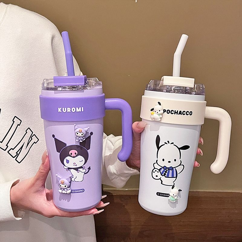 Sanrio Insulated Cup Kuromi Cinnamoroll Large Capacity With Straw 