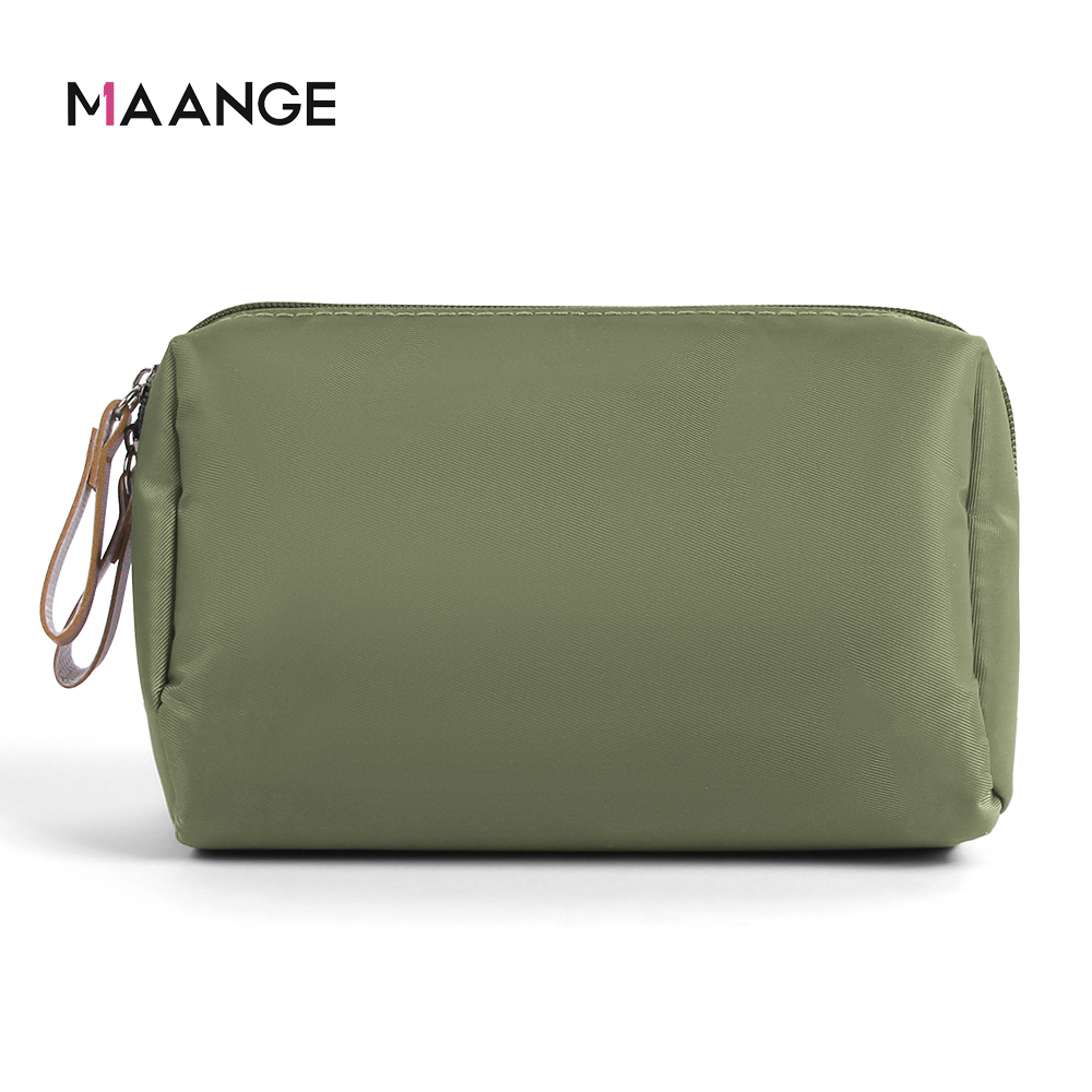 Maange Cosmetic Bag 3 Color Multi Compartment Large Capacity Storage Bag Soft Leather Waterproof 