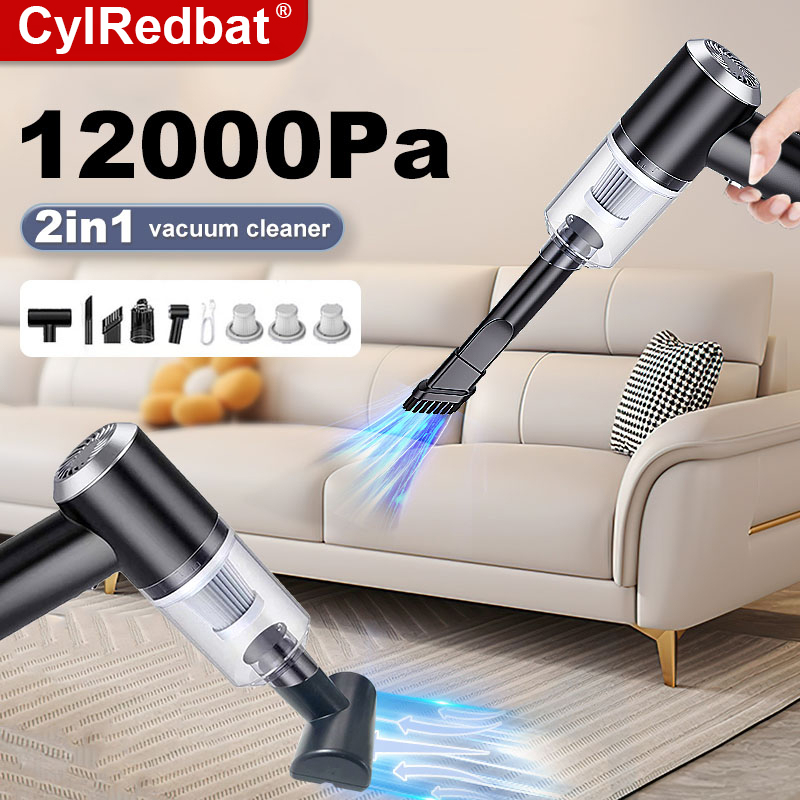 CylRedbat 2in1 12000Pa Powerful Mini Cordless Vacuum Cleaner with Wide ...