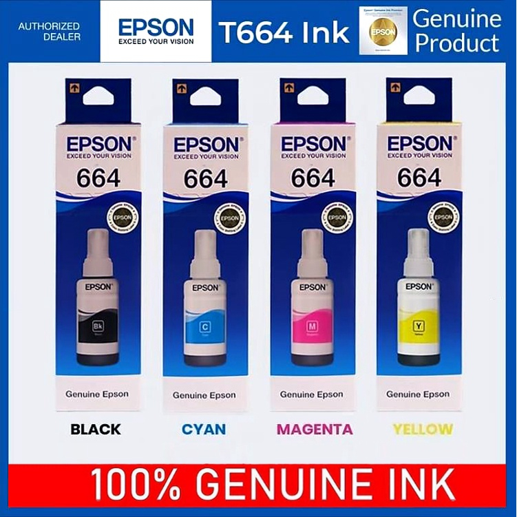 Epson T664 Ink Original Bottle T664 664 Ink L350l110l355l365l120l385l565l300l100l310 8731