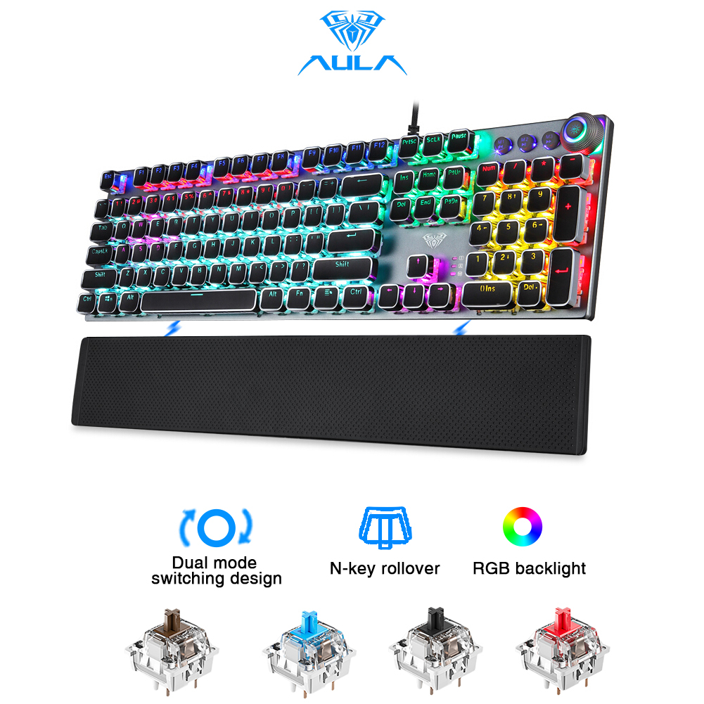 AULA F2088 Punk Gaming Mechanical Keyboard Full Keys Anti-Ghosting ...