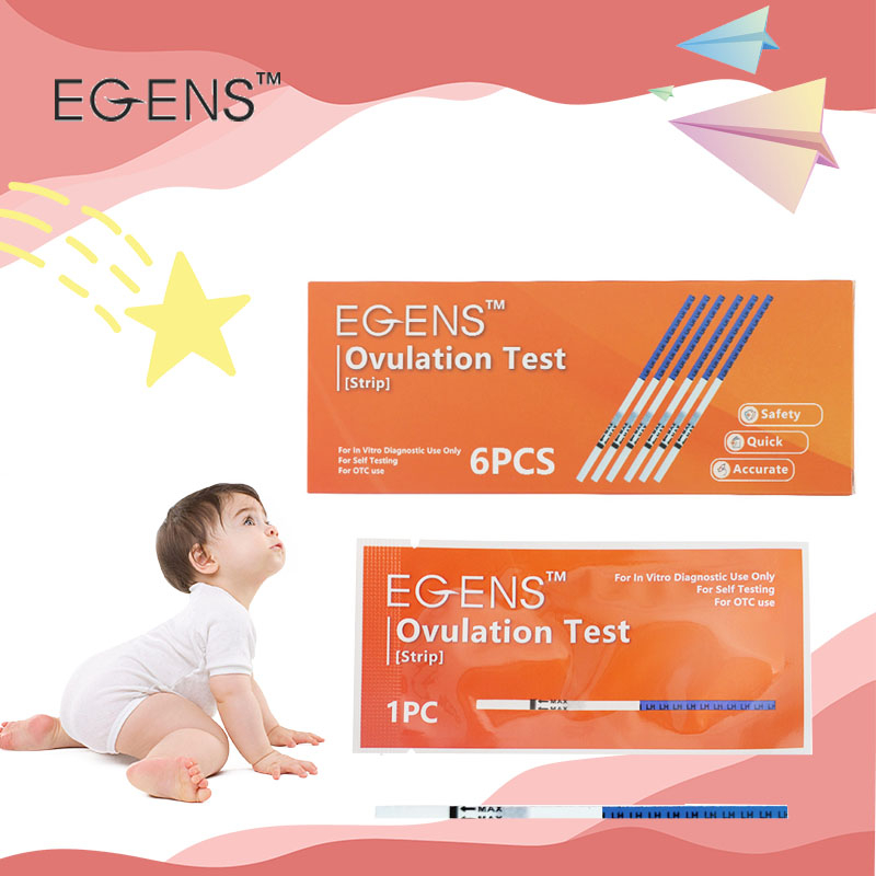 24H Ship Out EGENS 6 Test LH One Step Ovulation Test Kit Strip OPK High