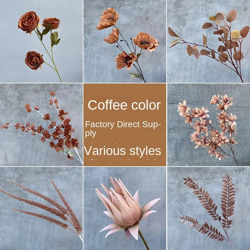Artificial flower material wedding decoration Curry color combination