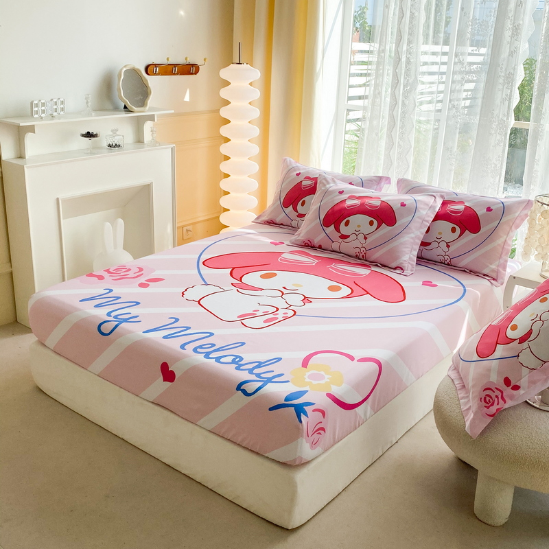 bed sheet Cute Hello Kitty Bedsheet Sanrio Melody Kuromi Cinnamoroll