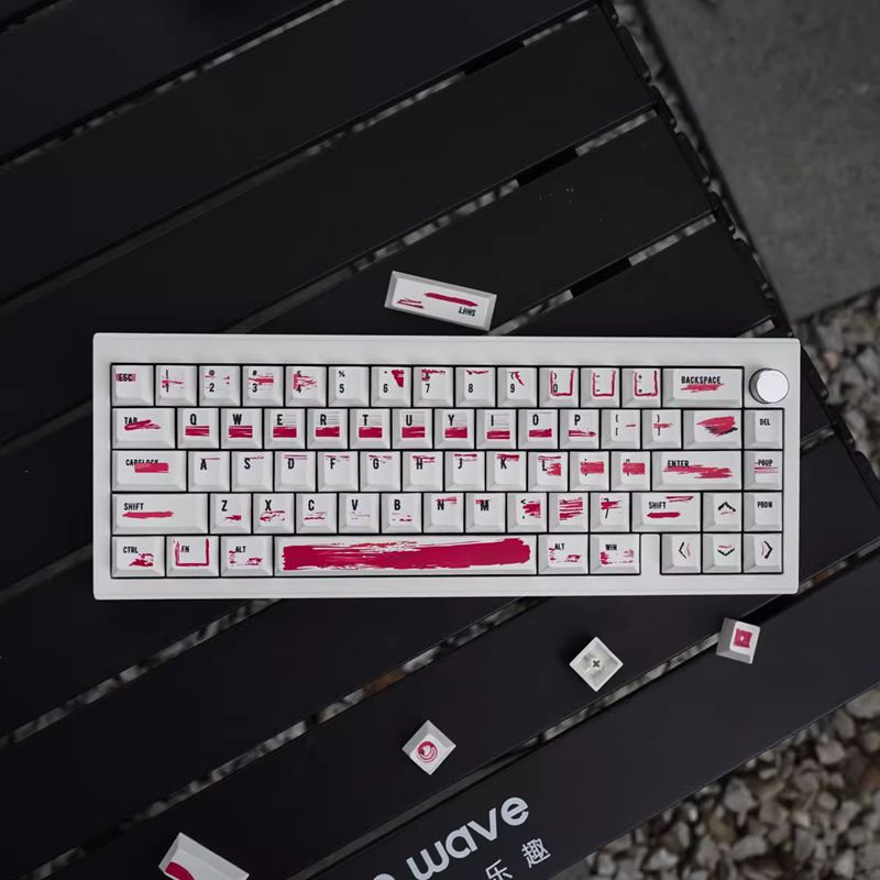 【Keycap Only】Personalized Graffiti Red Keycap 129 Keys PBT Sublimation ...