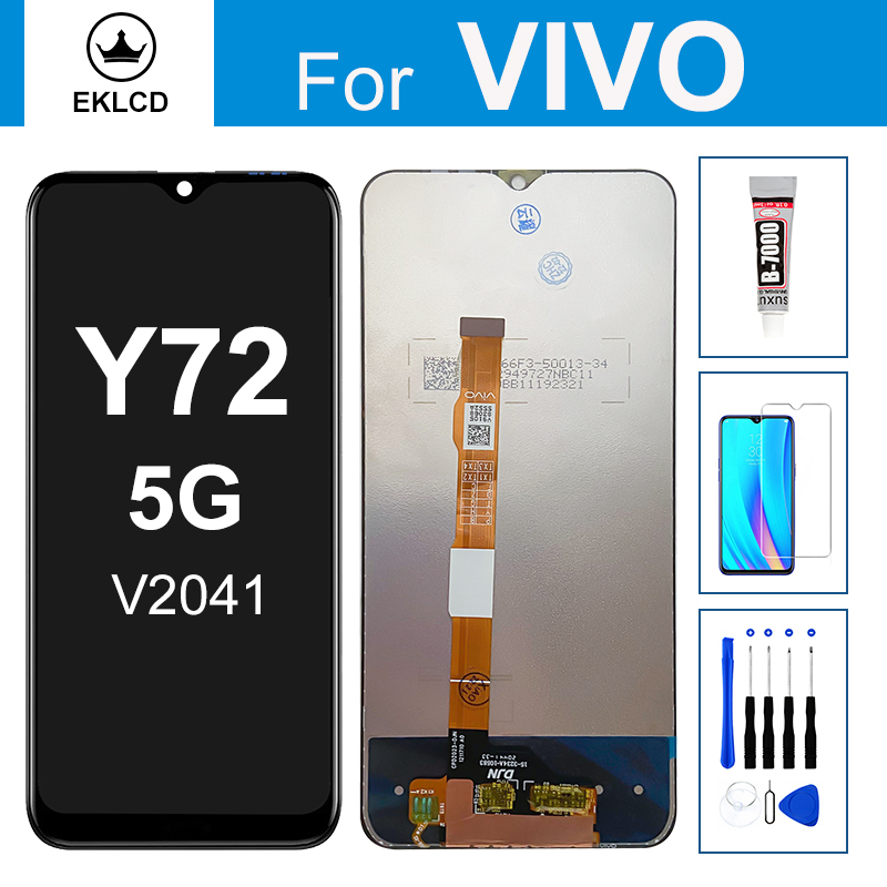 For VIVO Y72 5G V2041 LCD Display With Touch Screen Digitizer Assembly ...