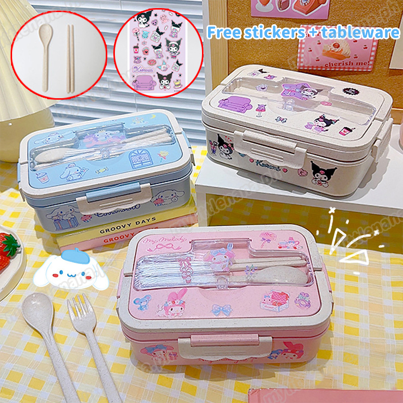 Kuromi Lunch Box Bento Box Kawaii Anime Cinnamoroll My Melody Sealed ...