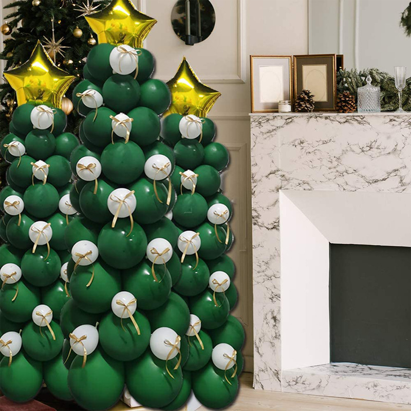 Christmas Happy Birthday Balloons Set Christmas Green Latex Balloon ...