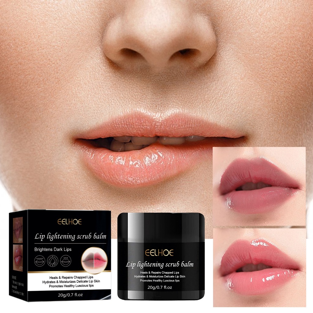 EELHOE Lip Lightening Scrub Balm Heals Repairs Chapped Lips Hydrates