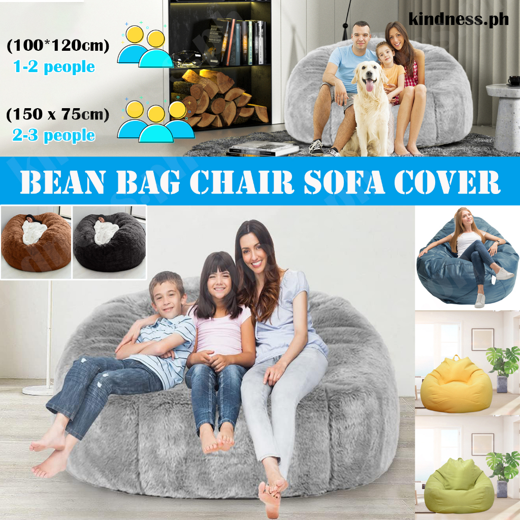 5FT Soft Fluffy Bean Bag Chair Sofa Cover No Filler Home Lazy Lounger