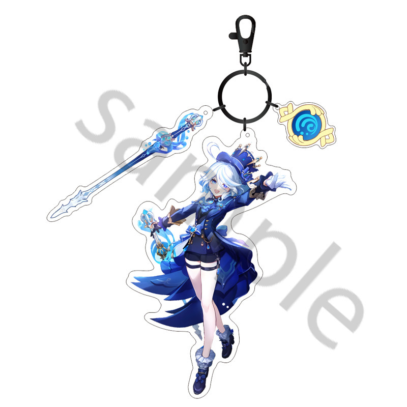 3 in 1 Genshin Impact Keychain Furina Wriothesley Character 3 in1 ...