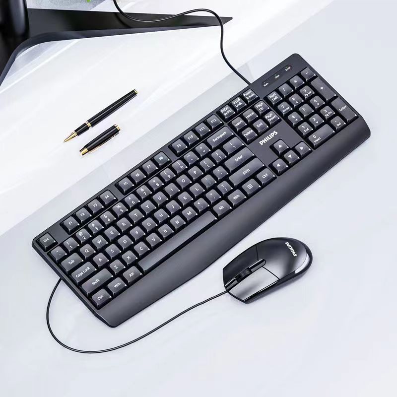 Keyboard Mouse Set Wired Hand Rest Wireless Office Silent Desktop