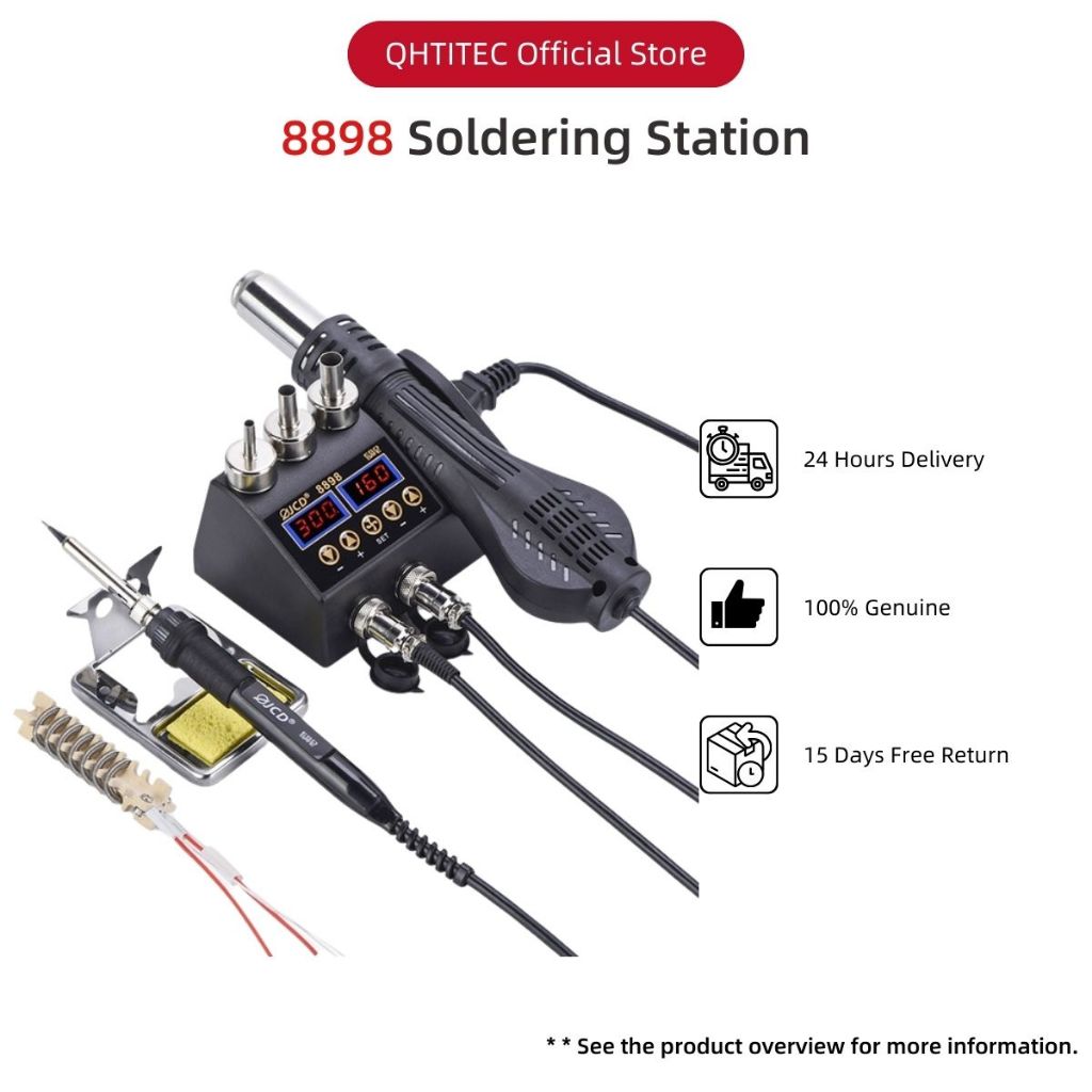 JCD 2 in 1 Digital Soldering Station Hot Air Gun Solder Iron SMD BGA