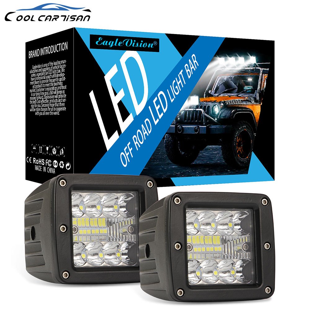 3 "5" three row recessed front bumper lights Car fog lights Jeep fog lights 70W 6000K 48000LM