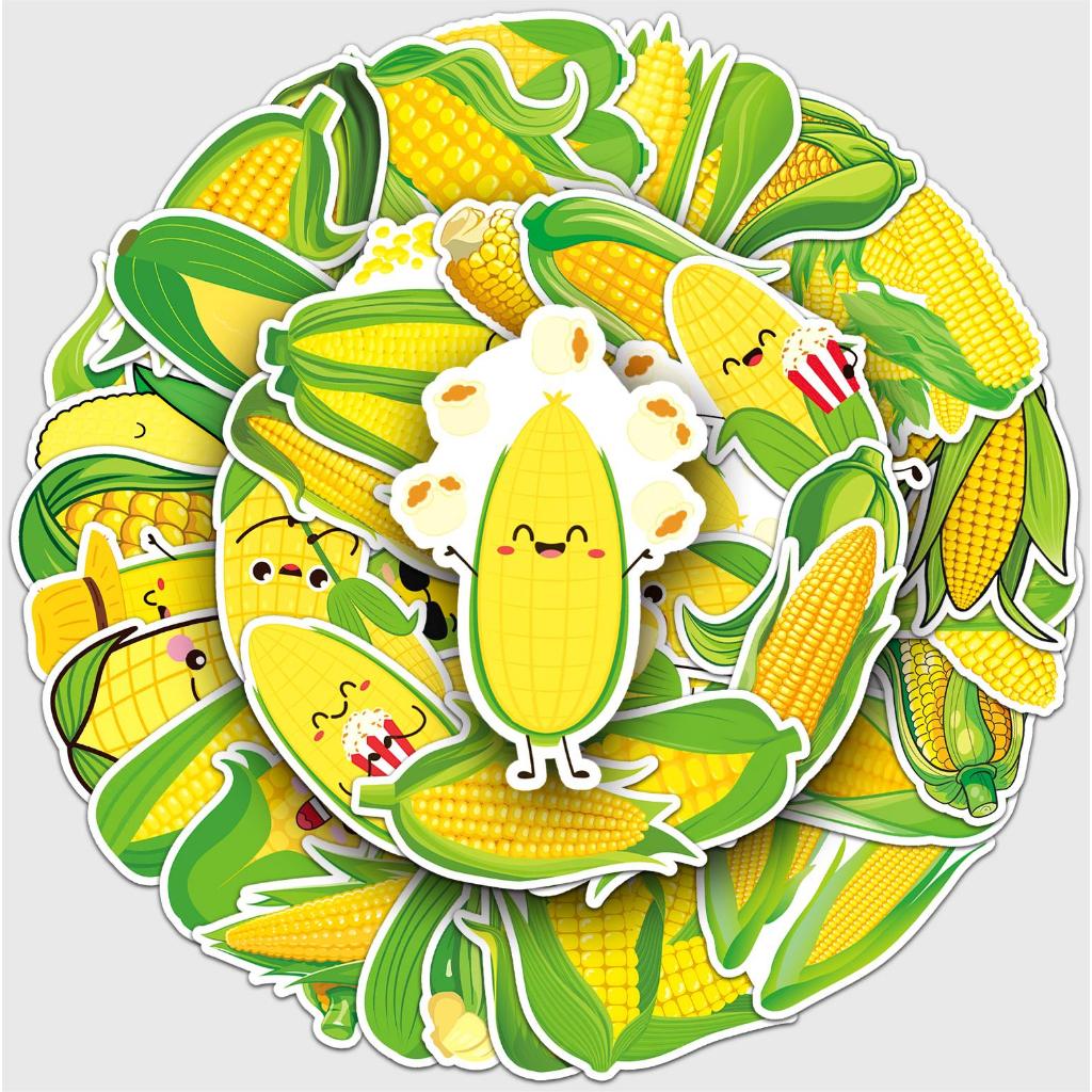 50 Piece Funny Cartoon Corn emoji Stickers Waterproof DIY For Phones