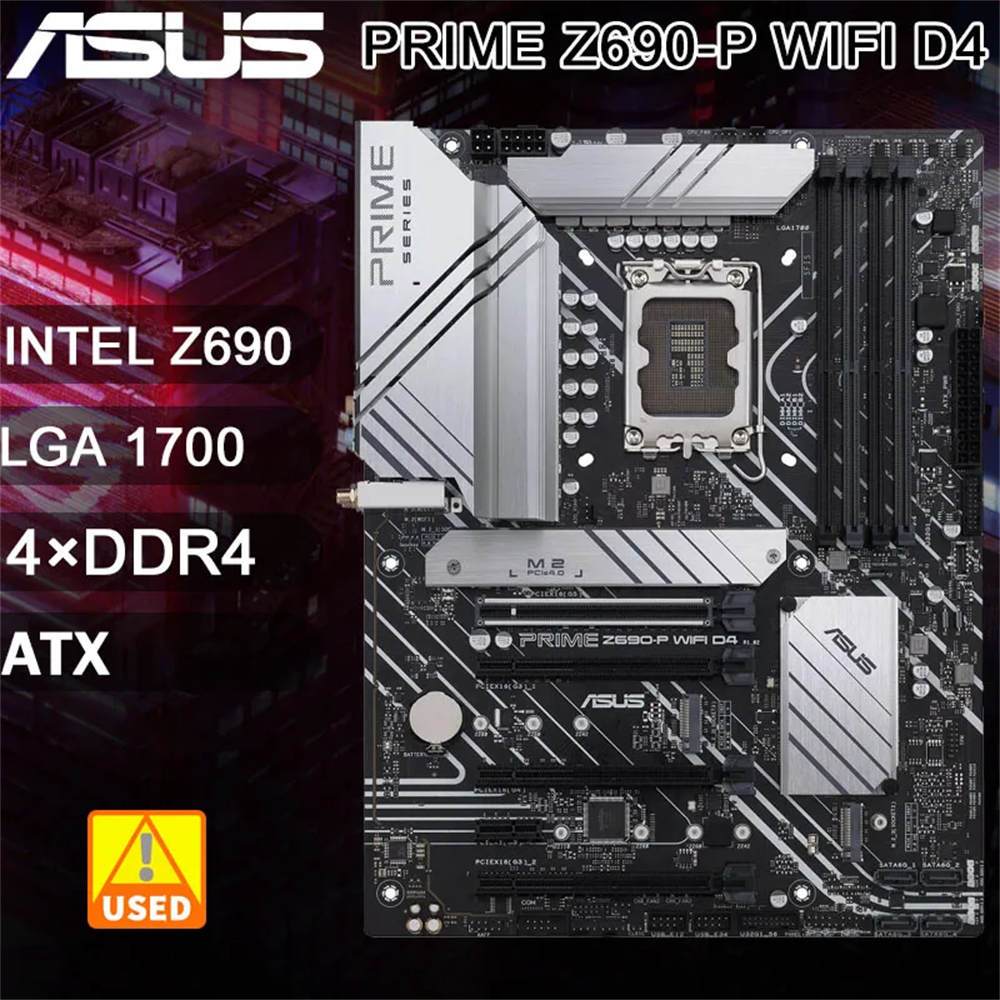 Z690 Motherboard ASUS PRIME Z690P WIFI D4 LGA 1700 DDR4 128GB Support Core i713700T i513500