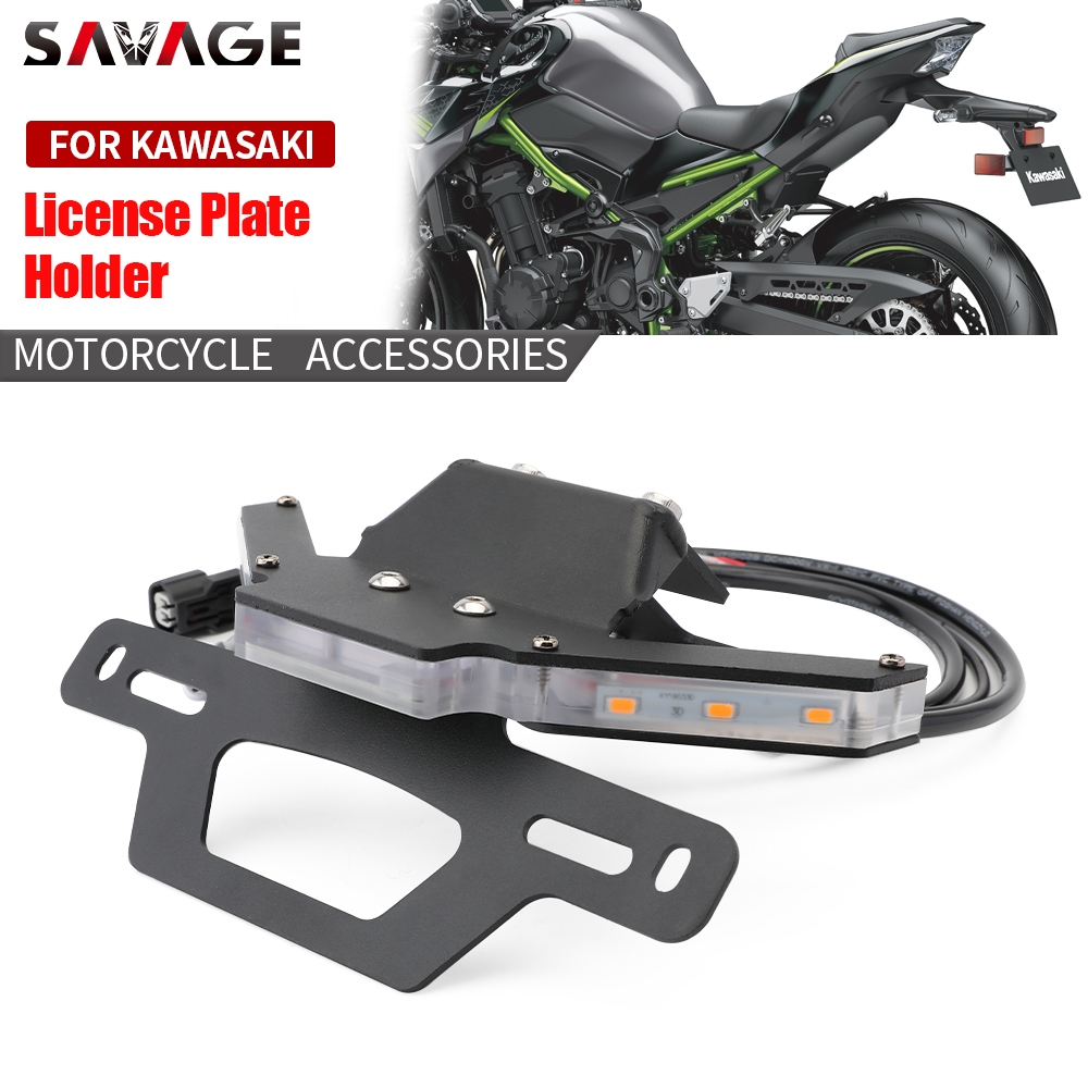Fender Eliminator Kit Motorcycle License Plate Holder - Rear Fender Eliminator Bracket In Black Aluminum (18cm Length) Motorcycle Tail Light License Plate Bracket - Foto 2