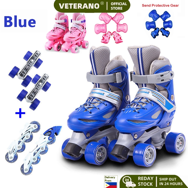 The new Roller Skates Adjustable Double row Skate Roller 4 wheel Roller