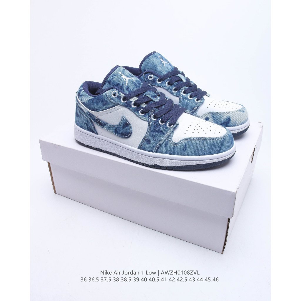 【Physical photos】UA Air Jordan 1 Low “Washed Denim” Basketball Shoes