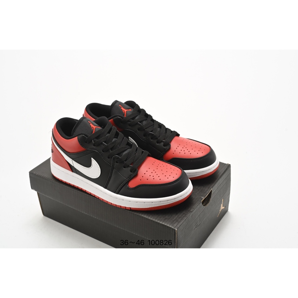 【Physical photos】UA Air Jordan 1 Low “Black Red” Basketball Shoes For