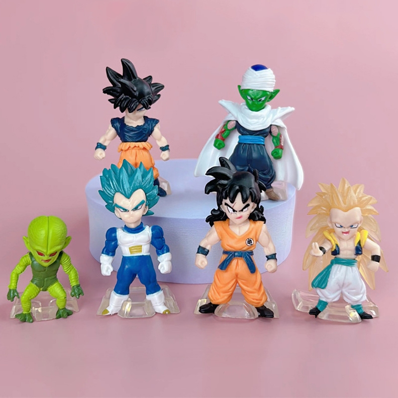 6pcsset 4 9cm Anime Dragon Ball Z Figure Son Goku Vegeta Super Saiyan Frieza Broli Cell 1711