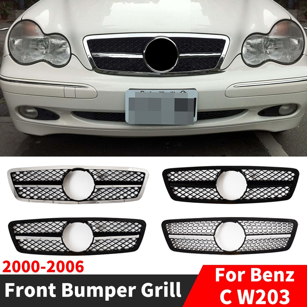 Hood Mesh Front Bumper Grille Racing Grill For Mercedes Benz C class