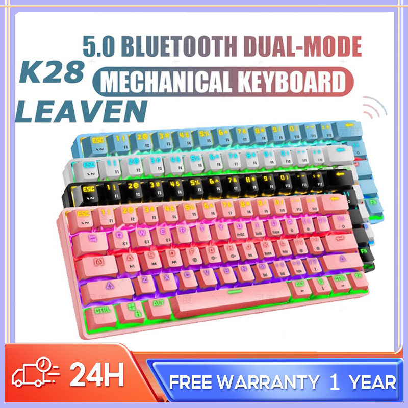 【COD】 LEAVEN K28 61key Rechargeable RGB Light Effect Bluetooth Dual ...