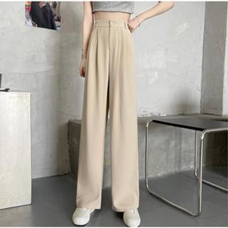 3COLORS Casual Wide Leg Pants Women's High Waist Elastic Solid