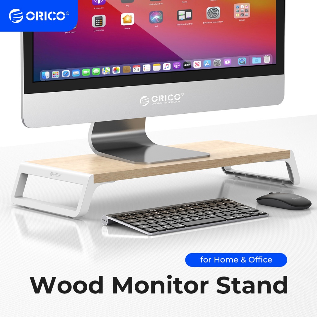 ORICO Wood Monitor Stand Universal Computer Riser Wooden Desktop