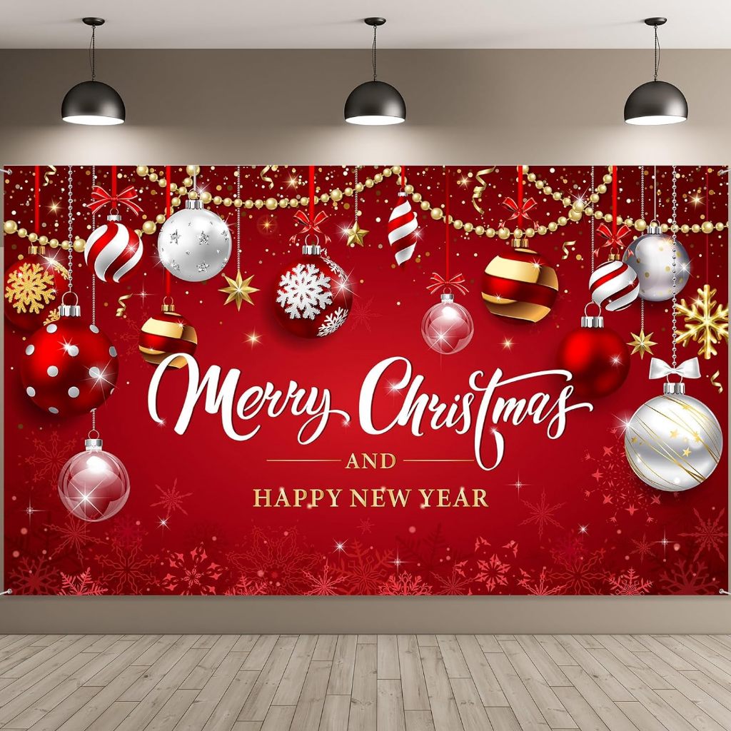 5x3ft Merry Christmas Party Backdrop Decoration Christmas Photo Banner ...