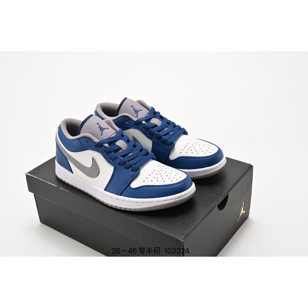 【Physical photos】UA Air Jordan 1 Low “True Blue” Basketball Shoes For
