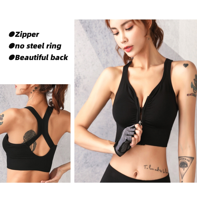 Wholesale High Quality Yoga Bra Top Fitness Front Zipper Big Breast Workout  Gym Wear Support High Impact Plus Size Sport Bra - China Sports Bras and Bra  price