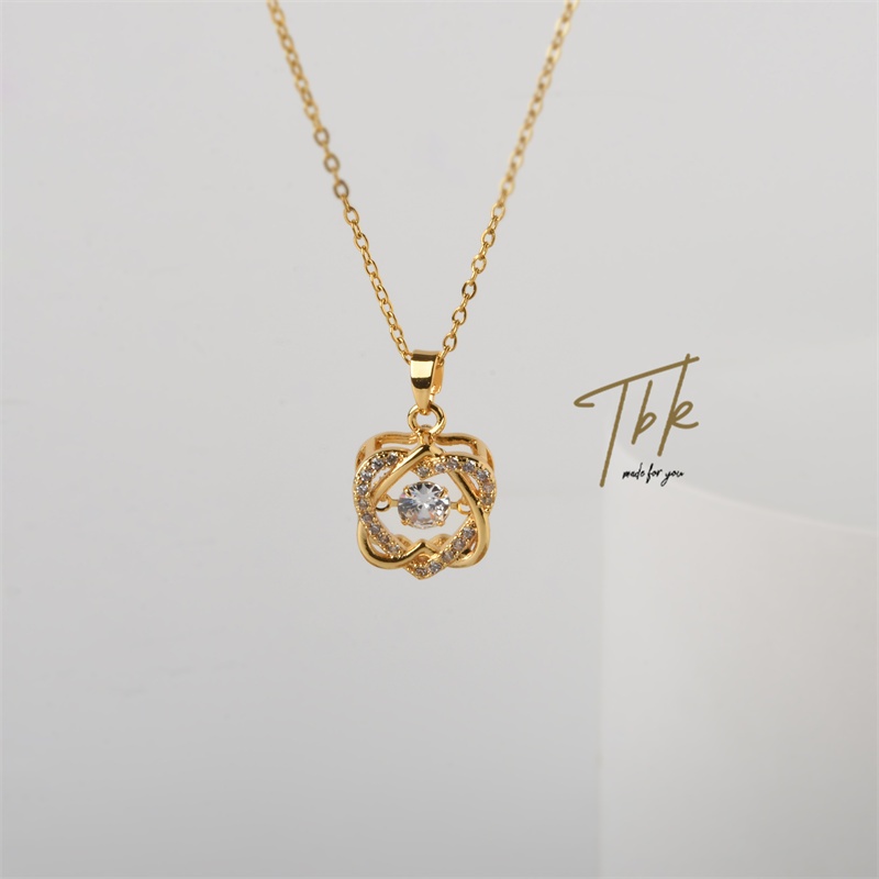 TBK 18k Gold Cubic Zirconia Pendant Necklace Accessories for Women ...