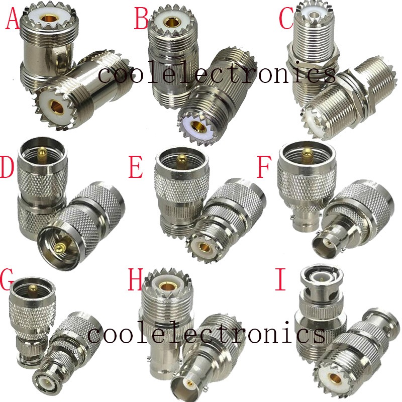 ACONRFTOL Lot 2 Adaptateurs Coaxial UHF SO-239 Femelle Vers BNC Mâle – Connecteur RF 50 Ohms, Cuivre Nickelé, Pour Antenne, CB, WiFi, Scanner Radio