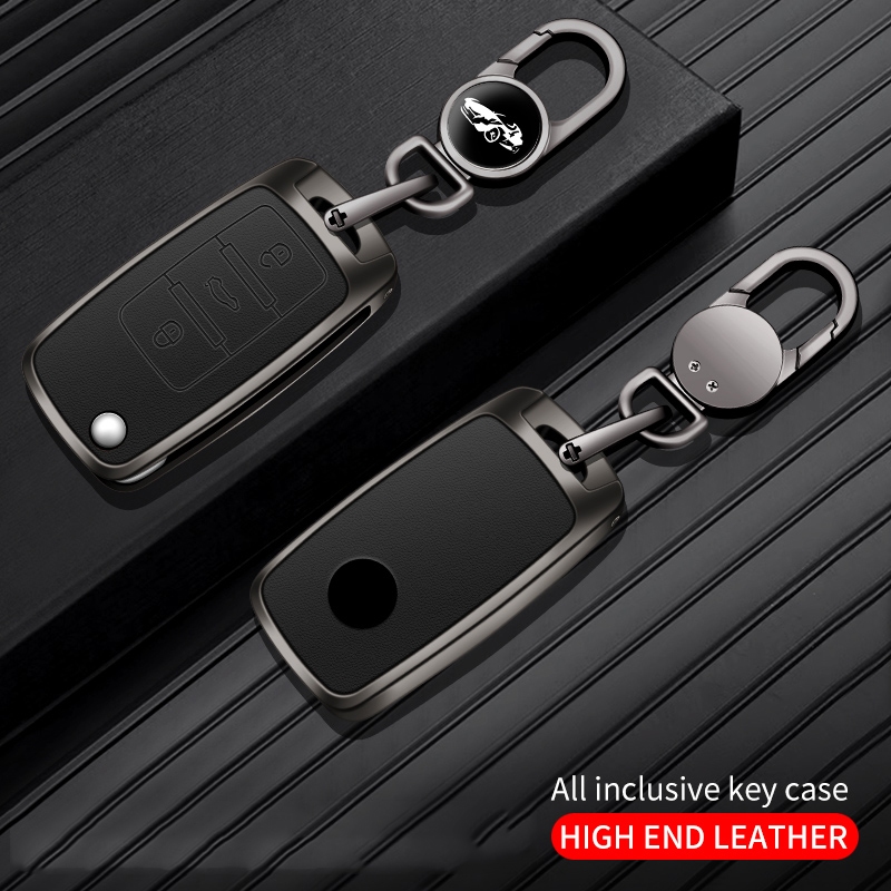 New Zinc Alloy Leather Car Key Case Cover Key Shell Holder For